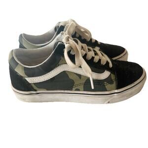 Vans Old Skool Camo Canvas w/Black Suede Skateboard Shoes Size 5 Men - 6.5 Women